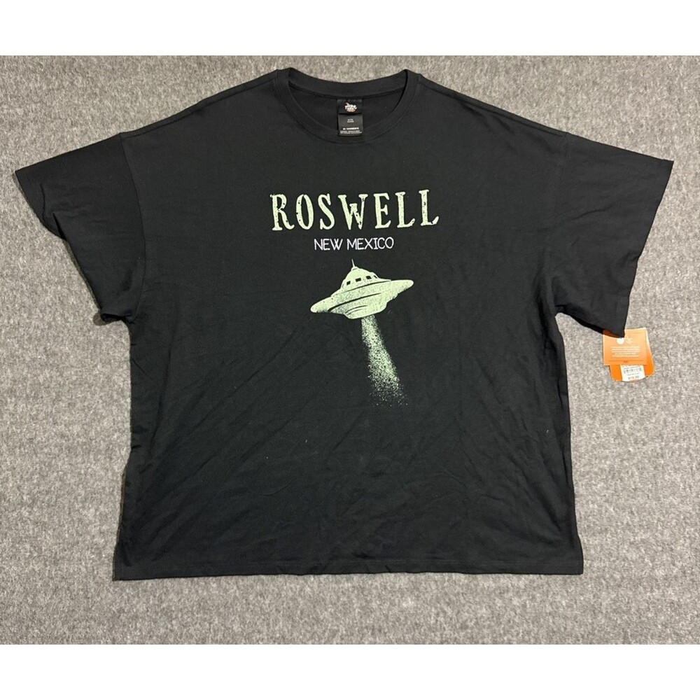 Hyde And Eek Women's T Shirt Graphic Print Roswell Alien Black Medium